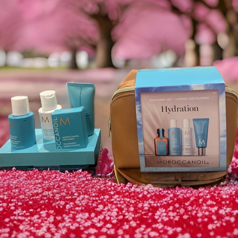 Moroccanoil Hydration Travel Set Shampoo Conditioner Treatment Hand Cream